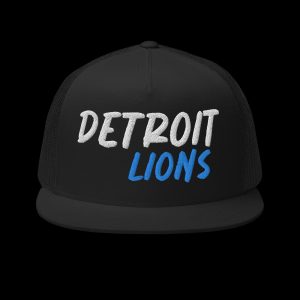 black detroit lions trucker hat