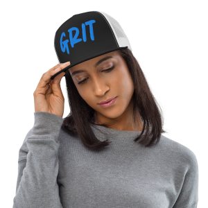 Womans Detroit Lions GRIT Trucker Hat black mesh adjustable