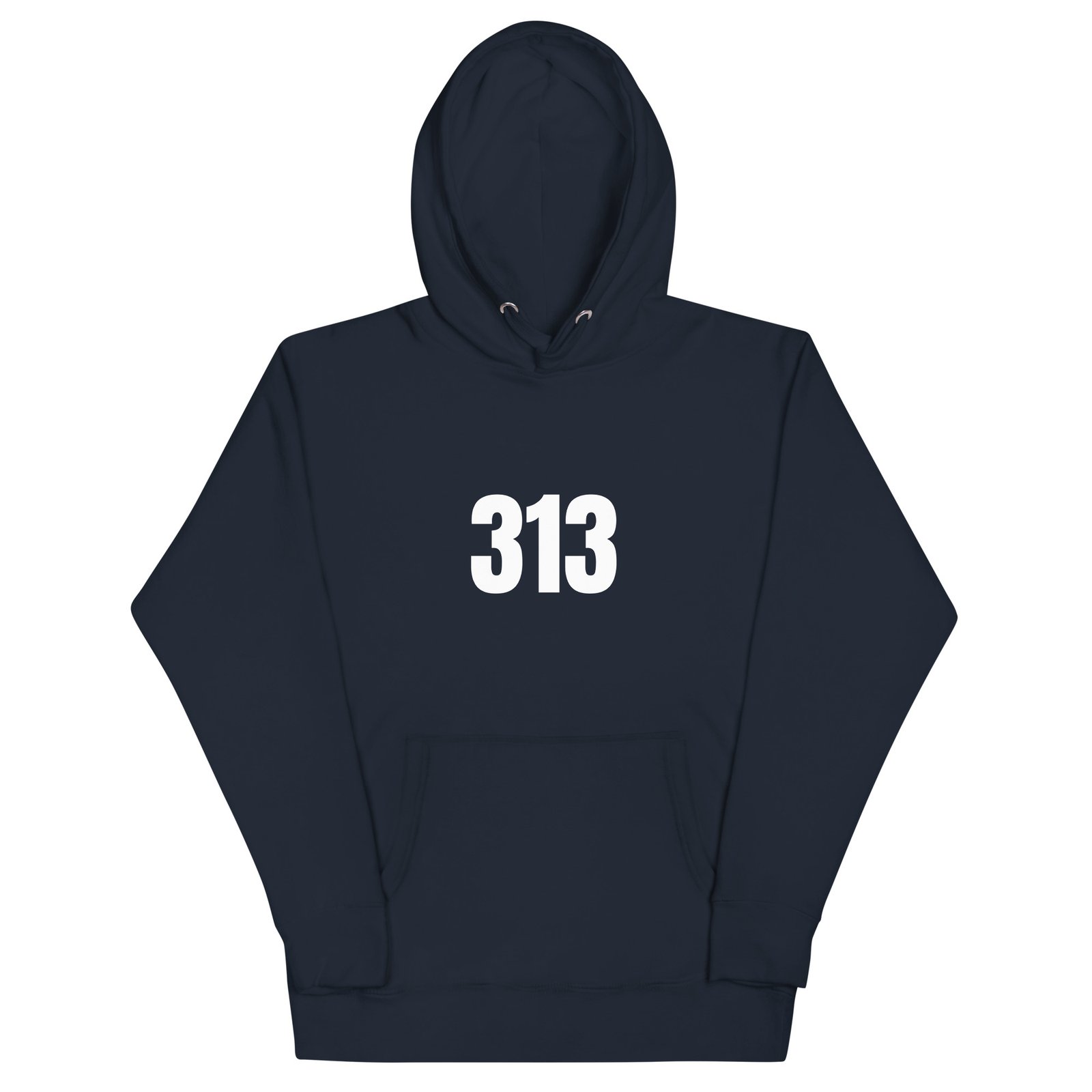 313 hoodie in navy, front view