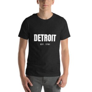 Detroit Est. 1701 t-shirt in black, front view