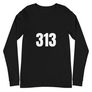 313 Detroit long sleeve shirt in white type