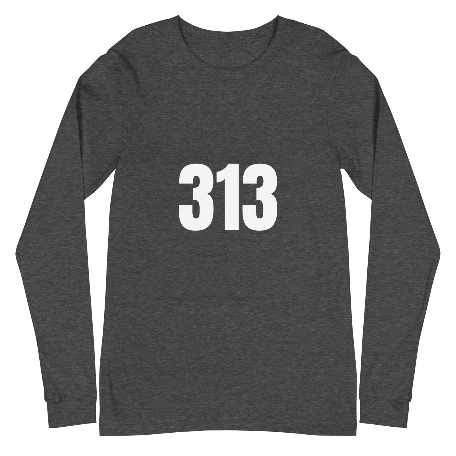 313 Detroit long sleeve shirt in white type, view 3